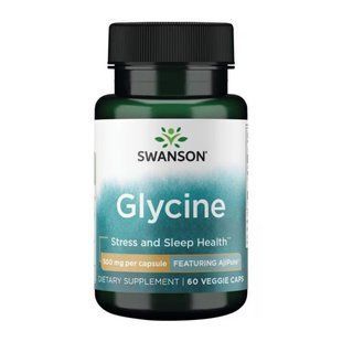 Glycine 500mg - 60 vcaps Swans Гліцин Swanson 500 мг (60 капсул) &mdash; Для сну dsn_30964 фото