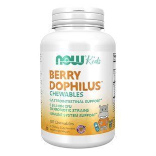 Пробіотики дофілус для дітей смак ягід Now Foods (Dophilus Kids) 2 млрд 120 жувальних цукерок dsn_24694 фото