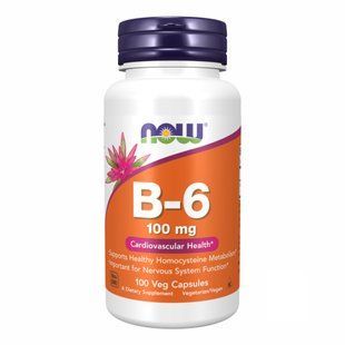 B-6 100mg, Now Foods, 100 caps Вітамін B-6 Now Foods 100 мг (100 капсул) &mdash; Для нервів dsn_18339 фото