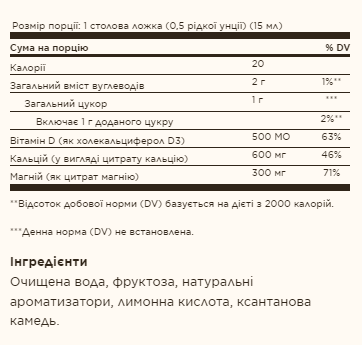 Liquid Calcium Magnesium Citrate with Vitamin D3 - 16 oz Natural Strawberry dsn_26380 фото