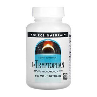 Триптофан, L-Tryptophan, 500 мг, 120 таблеток Source Naturals  dsn_27343 фото