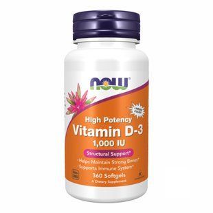Vitamin D-3 1000 IU - 360 softgels Now Foods dsn_18329 фото