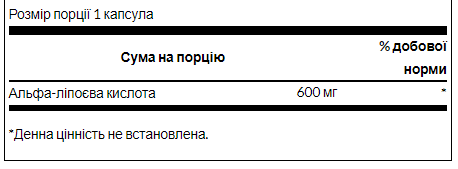 Alpha Lipoic Acide 600mg - 60cap dsn_13343 фото