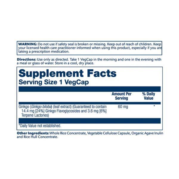 Гинкго билоба, Ginkgo Biloba Leaf Extract, Solaray, 60 мг, 60 вегетарианских капсул dsn_26878 фото