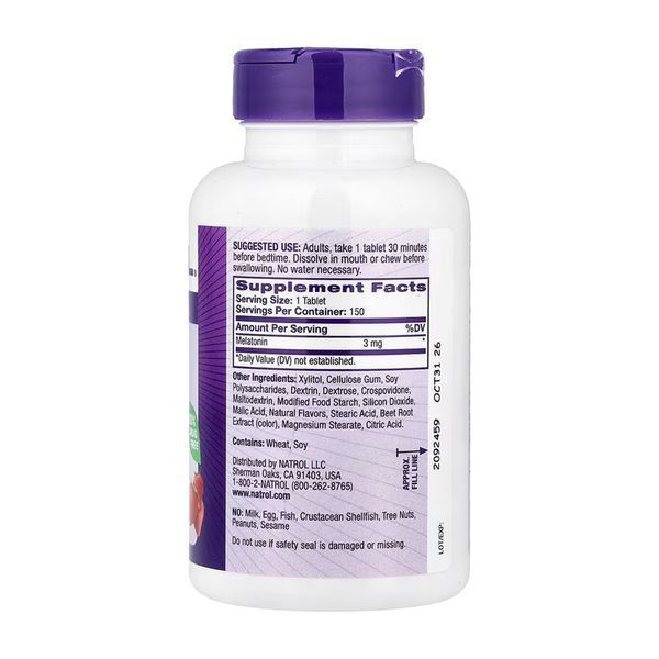 Melatonin 3mg - 150 tabs NATROL dsn_31448 фото