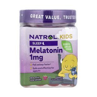 Natrol, Kids Melatonin 1 мг Gummies (60 жув.таб.), мелатонін для дітей dsn_31461 фото
