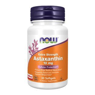 Астаксантин Now Foods Astaxanthin Extra Strength 10 mg 30 М&rsquo;яких Капсул dsn_29641 фото