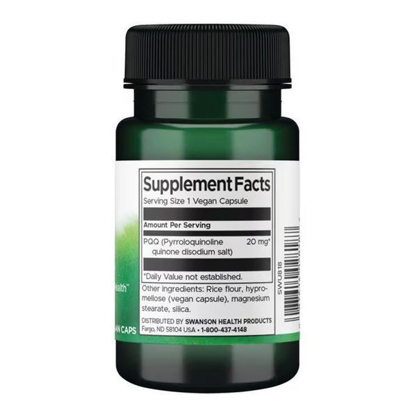 PQQ Pyrroloquinoline Quinone 20mg - 30 vcaps Swanson dsn_30965 фото