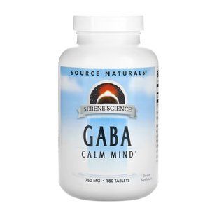 ГАМК, GABA Gamma Aminobutyric Acid, Source Naturals, 750 мг, 180 таблеток dsn_30070 фото