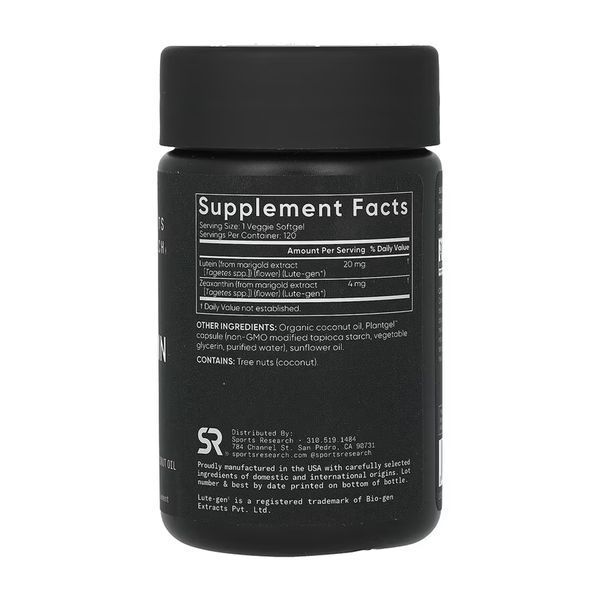 Лютеин и Зеаксантин Sport Research Lutein + Zeaxanthin 20 mg 120 veggie softgels dsn_31385 фото