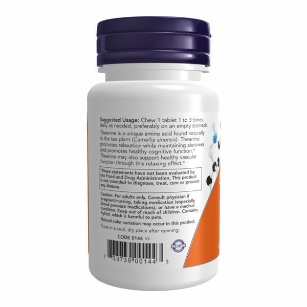Теанін NOW Foods (L-Theanine) 100 мг 90 таблеток dsn_24634 фото
