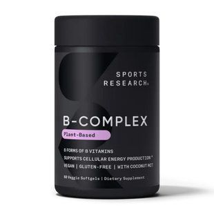 Sports Research, комплекс витаминов B, на растительной основе, 60 растительных капсул dsn_29168 фото