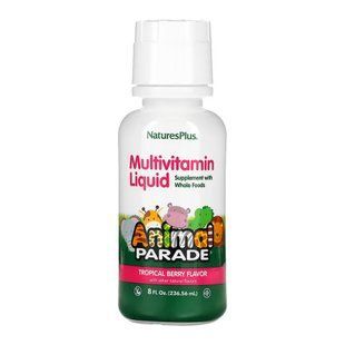 Детские поливитамины, Animal Parade Multivitamin Liquid - 236.56 ml Tropical Berry dsn_31648 фото