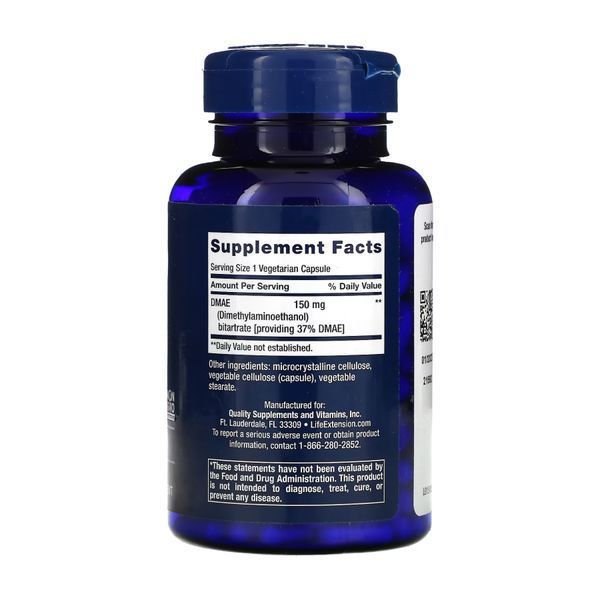 DMAE Bitartrate 150mg - 200 vcaps Life Extension dsn_26288 фото
