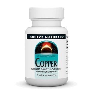 Copper 3mg - 60 caps Source Naturals dsn_30984 фото