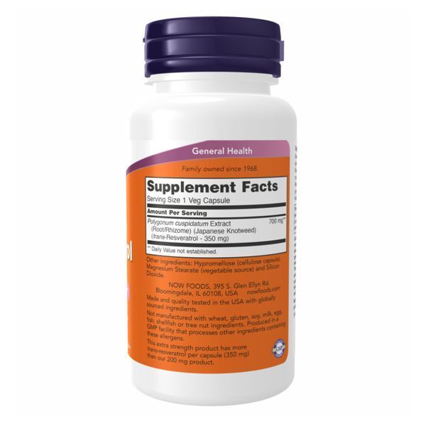 Ресвератрол (Экстра Сила) Now Foods Extra Strength Resveratrol 350 мг 60 капсул dsn_25656 фото