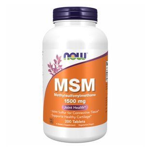 МСМ метилсульфонілметан Now Foods (MSM) 1500 мг 200 таблеток dsn_26000 фото