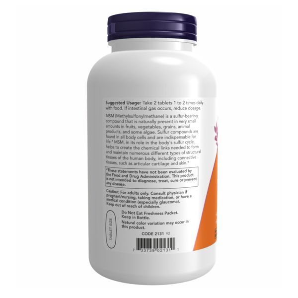 МСМ метилсульфонілметан Now Foods (MSM) 1500 мг 200 таблеток dsn_26000 фото