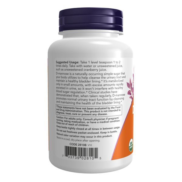 D-маноза у порошку органічна NOW Foods D-Mannose Powder | без смаку - 170 г dsn_24687 фото