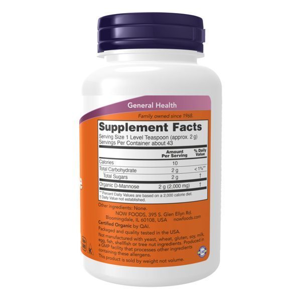 D-маноза у порошку органічна NOW Foods D-Mannose Powder | без смаку - 170 г dsn_24687 фото