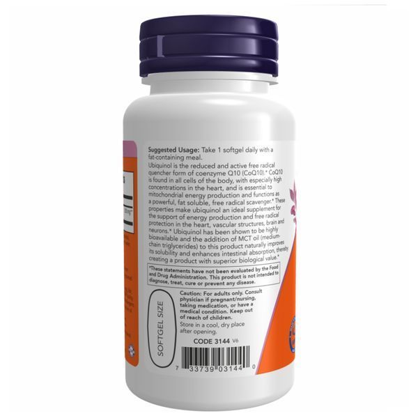 Убіхінол Now Foods Ubiquinol 200 mg 60 капсул dsn_25642 фото