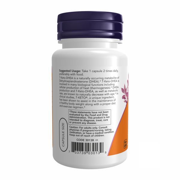 7 кето Дегідроепіандростерон, 7-Keto, NOW Foods, 100 мг, 60 вегетаріанських капсул dsn_18432 фото