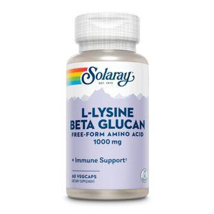 L-Lysine with Beta Glucan 1000mg - 60 vcaps Solaray dsn_26595 фото