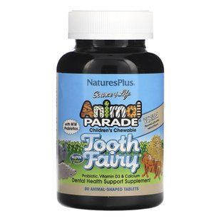 Витамины для детей NaturesPlus Animal Parade Tooth Fairy для здоровья зубов, со вкусом ванили, 90 жевательных таблеток dsn_25223 фото