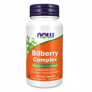 Чорниця для зору Now Foods Bilberry Complex 80mg - 100 vcaps dsn_18456 фото