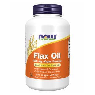 Flax Oil Org 1000mg - 120 vgels Now Foods dsn_24377 фото