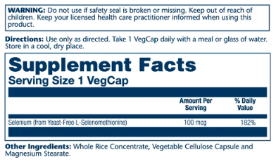 Selenium Yeast Free 100mcg - 90 vcaps dsn_23546 фото