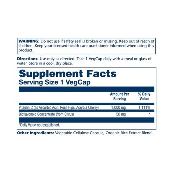 Vitamin C with Rose Hips, Acerola & Bioflavonoids 1000mg - 100 vcaps Solaray dsn_26886 фото