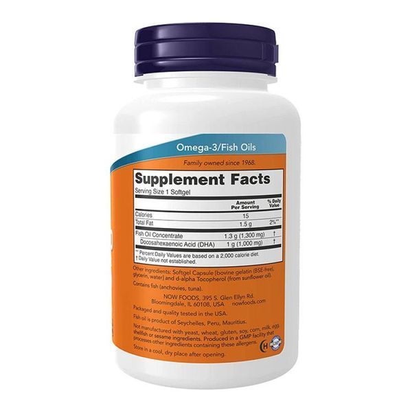ДГК для улучшения работы мозга DHA-1000 мг Now Foods, 90 капсул dsn_29761 фото