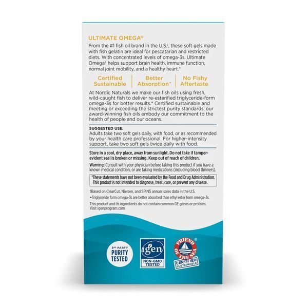 Ultimate Omega Fish Gels - 60 softgels Nordic Naturals / Ультимейт Омега (Рыбные капсулы) dsn_31126 фото
