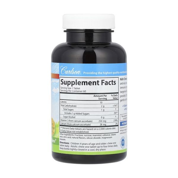 Carlson For Kids Chewable Vitamin C - 60 tabs dsn_29700 фото