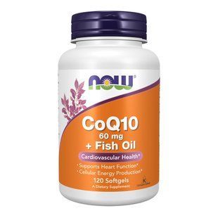 CoQ10 60mg with Omega-3 - 120 sgels Now Foods / Коензим Q10 з Омега-3 dsn_24708 фото