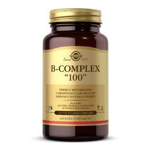 Комплекс витаминов группы Б, B-Complex "100" Solgar - 100 vcaps. dsn_29332 фото