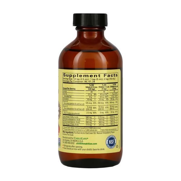 Cod Liver Oil Liquid - 237ml Natural Strawberry dsn_28769 фото